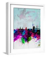 Hamburg Watercolor Skyline-NaxArt-Framed Art Print