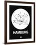 Hamburg White Subway Map-NaxArt-Framed Art Print