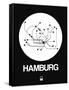Hamburg White Subway Map-NaxArt-Framed Stretched Canvas