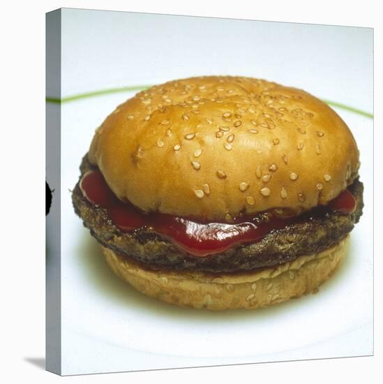 Hamburger and Ketchup-null-Stretched Canvas