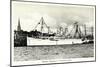 Hamburger Hafen, Hapag, Dampfschiff Oceana-null-Mounted Giclee Print