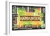 Hamburger Menu in a American Fast Food Restaurant-kentoh-Framed Art Print