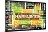 Hamburger Menu in a American Fast Food Restaurant-kentoh-Mounted Art Print
