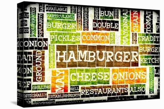 Hamburger Menu in a American Fast Food Restaurant-kentoh-Stretched Canvas