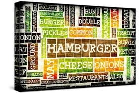 Hamburger Menu in a American Fast Food Restaurant-kentoh-Stretched Canvas