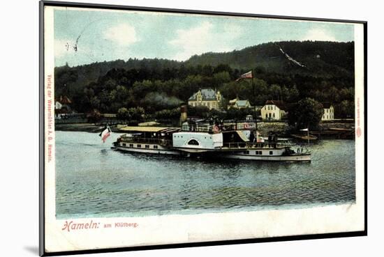 Hameln, Am Klütberg, Dampfer Kaiser Wilhelm, Weser-null-Mounted Giclee Print