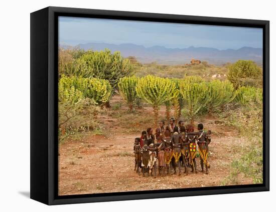 Hamer Dancers, Omo Valley, Ethiopia-Peter Adams-Framed Stretched Canvas