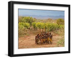 Hamer Dancers, Omo Valley, Ethiopia-Peter Adams-Framed Photographic Print