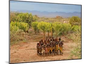 Hamer Dancers, Omo Valley, Ethiopia-Peter Adams-Mounted Photographic Print