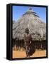 Hamer (Hamar) Girl in Goatskin Dress, Dombo Village, Turmi, Lower Omo Valley, Ethiopia, Africa-Jane Sweeney-Framed Stretched Canvas