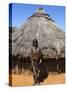 Hamer (Hamar) Girl in Goatskin Dress, Dombo Village, Turmi, Lower Omo Valley, Ethiopia, Africa-Jane Sweeney-Stretched Canvas