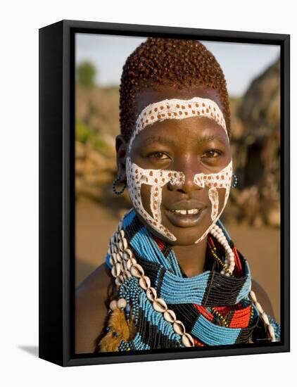 Hamer Tribe, Denbiti Village, Lower Omo Valley, Southern Ethiopia-Gavin Hellier-Framed Stretched Canvas