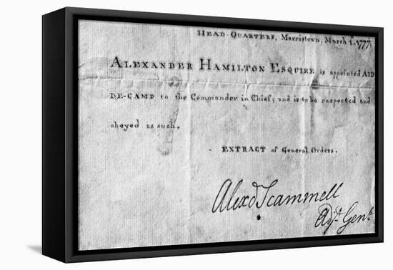 Hamilton: Appointment, 1777-null-Framed Stretched Canvas