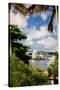 Hamilton Bay View With A Boathouse, Bermuda-George Oze-Stretched Canvas