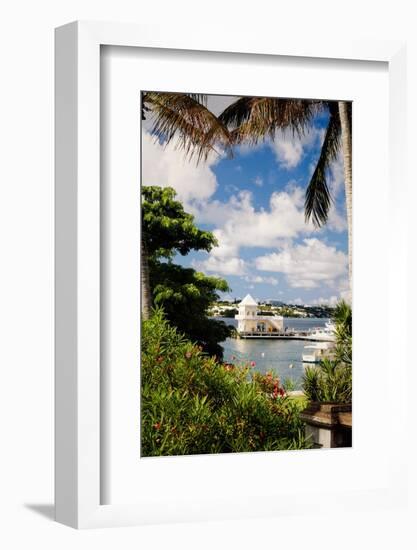 Hamilton Bay View With A Boathouse, Bermuda-George Oze-Framed Photographic Print