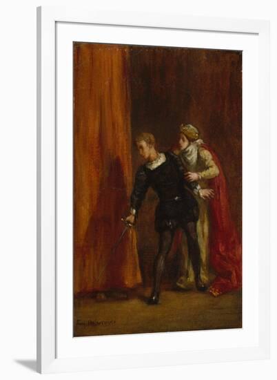 Hamlet and His Mother, 1849-Ferdinand Victor Eugene Delacroix-Framed Giclee Print