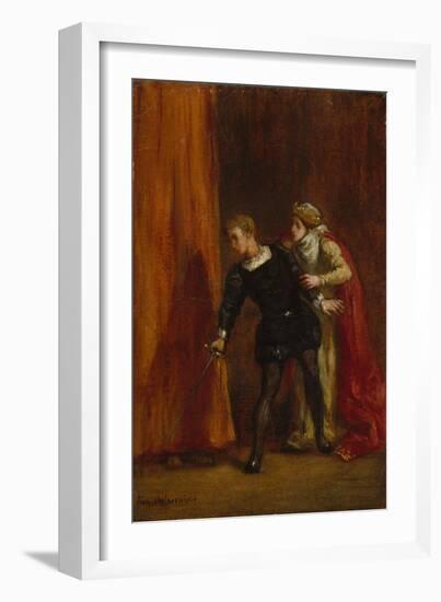 Hamlet and His Mother, 1849-Ferdinand Victor Eugene Delacroix-Framed Giclee Print