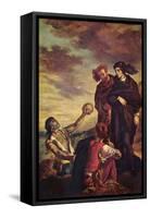 Hamlet and Horatio in a Graveyard-Eugene Delacroix-Framed Stretched Canvas