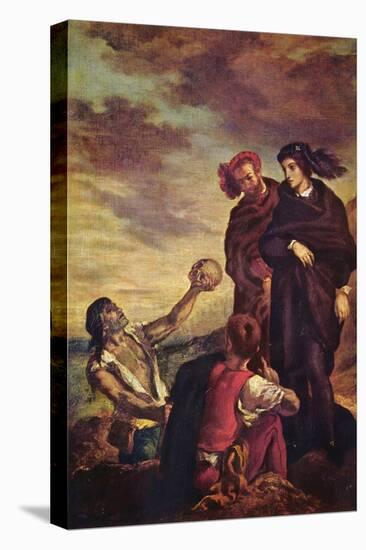 Hamlet and Horatio in a Graveyard-Eugene Delacroix-Stretched Canvas