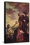 Hamlet and Horatio in a Graveyard-Eugene Delacroix-Framed Stretched Canvas