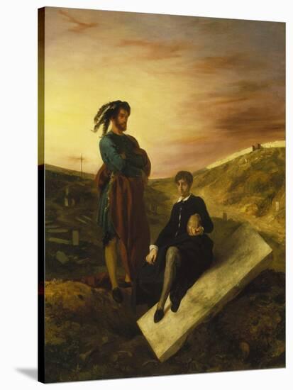 Hamlet and Horatio in the Cemetery, 1835-Eugene Delacroix-Stretched Canvas