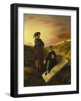 Hamlet and Horatio in the Cemetery, 1835-Eugene Delacroix-Framed Giclee Print