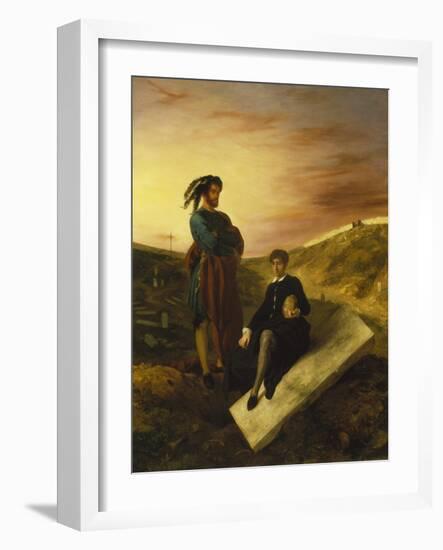 Hamlet and Horatio in the Cemetery, 1835-Eugene Delacroix-Framed Giclee Print