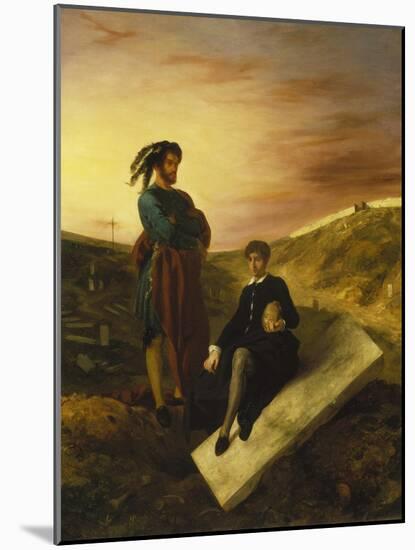 Hamlet and Horatio in the Cemetery, 1835-Eugene Delacroix-Mounted Giclee Print