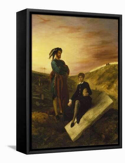 Hamlet and Horatio in the Cemetery, 1835-Eugene Delacroix-Framed Stretched Canvas