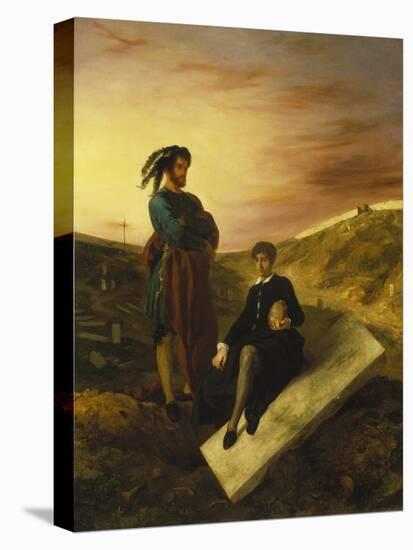 Hamlet and Horatio in the Cemetery, 1835-Eugene Delacroix-Stretched Canvas