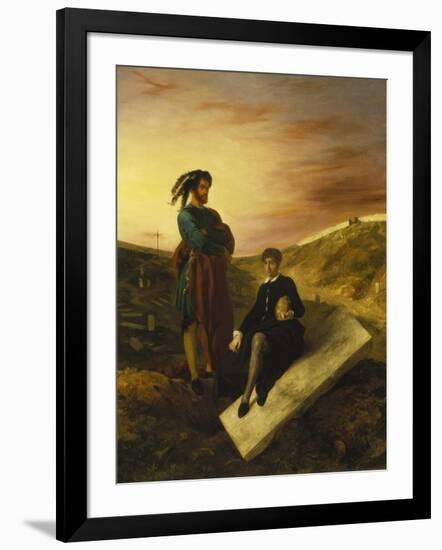 Hamlet and Horatio in the Cemetery, 1835-Eugene Delacroix-Framed Giclee Print