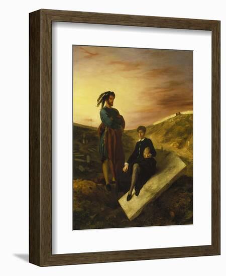 Hamlet and Horatio in the Cemetery, 1835-Eugene Delacroix-Framed Giclee Print