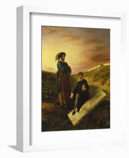 Hamlet and Horatio in the Cemetery, 1835-Eugene Delacroix-Framed Giclee Print