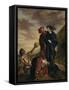 Hamlet and Horatio in the Cemetery, from Scene 1, Act V of "Hamlet" by William Shakespeare 1839-Eugene Delacroix-Framed Stretched Canvas