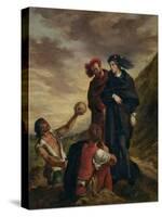 Hamlet and Horatio in the Cemetery, from Scene 1, Act V of "Hamlet" by William Shakespeare 1839-Eugene Delacroix-Stretched Canvas