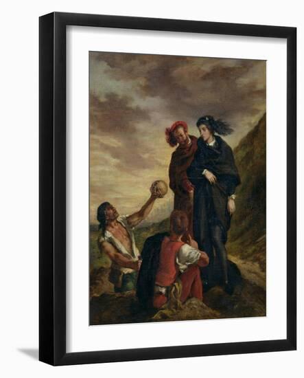 Hamlet and Horatio in the Cemetery, from Scene 1, Act V of "Hamlet" by William Shakespeare 1839-Eugene Delacroix-Framed Giclee Print