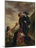Hamlet and Horatio in the Cemetery, from Scene 1, Act V of "Hamlet" by William Shakespeare 1839-Eugene Delacroix-Mounted Giclee Print