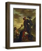 Hamlet and Horatio in the Churchyard-Eugene Delacroix-Framed Giclee Print