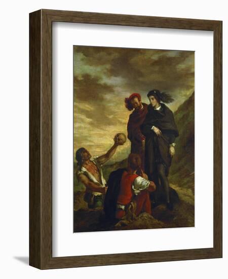 Hamlet and Horatio in the Churchyard-Eugene Delacroix-Framed Giclee Print