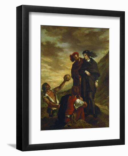 Hamlet and Horatio in the Churchyard-Eugene Delacroix-Framed Giclee Print