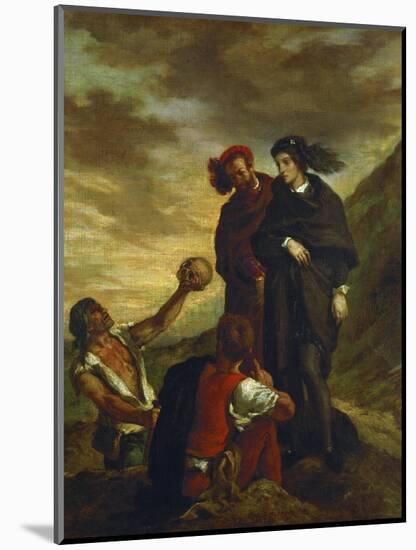 Hamlet and Horatio in the Churchyard-Eugene Delacroix-Mounted Giclee Print