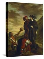 Hamlet and Horatio in the Churchyard-Eugene Delacroix-Stretched Canvas