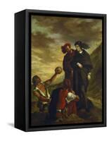 Hamlet and Horatio in the Churchyard-Eugene Delacroix-Framed Stretched Canvas