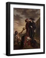 Hamlet and Horatio in the Graveyard-Eugene Delacroix-Framed Giclee Print