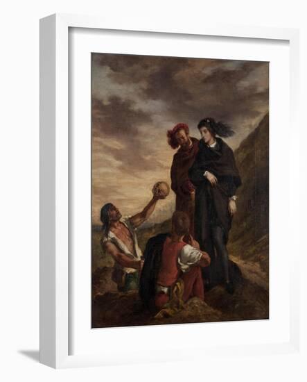 Hamlet and Horatio in the Graveyard-Eugene Delacroix-Framed Giclee Print