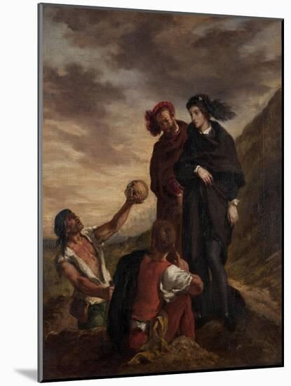 Hamlet and Horatio in the Graveyard-Eugene Delacroix-Mounted Giclee Print