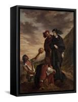 Hamlet and Horatio in the Graveyard-Eugene Delacroix-Framed Stretched Canvas