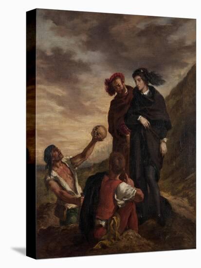 Hamlet and Horatio in the Graveyard-Eugene Delacroix-Stretched Canvas