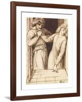 Hamlet and Ophelia - Compositional Study-Dante Gabriel Rossetti-Framed Premium Giclee Print