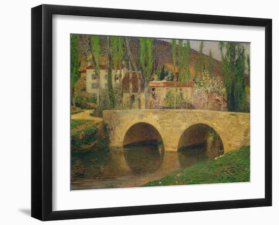 Hamlet by the Bridge-Henri Martin-Framed Giclee Print